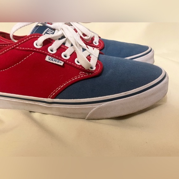 Vans Men's Atwood 2 Tone Red/Blue Low Top Skateboard Shoes Sneakers Size 8.5 - Picture 5 of 13